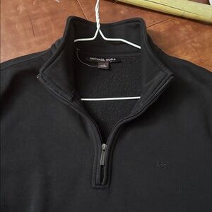 Michael Kors Men's Black 1/4 Zip-Up Sweater